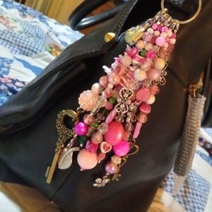 Hand crafted beaded purse charm